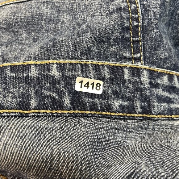 Mens South Pole Jeans Stretch Ribbed Distressed Moto Acid Wash Size 44 (46Wx32L) - Picture 12 of 12